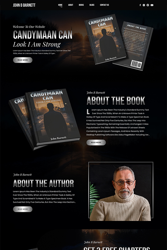 The Hollow Between Stars Book Cover - Cinematic Author Website Design Showcase